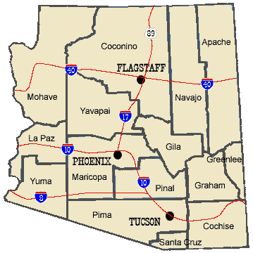 Arizona County Map